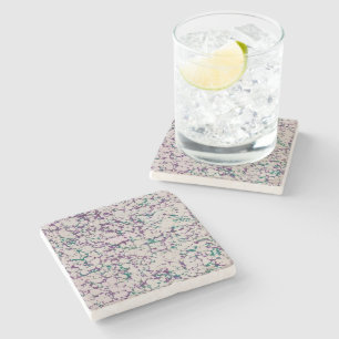 Dessous-de-verre En Pierre Peinture purple et verte recouverte Conception abs