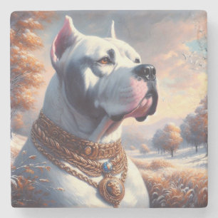 Dessous-de-verre En Pierre Peinture rétro Dogo Argentino