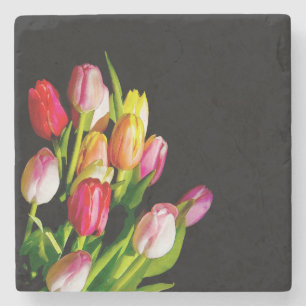 Dessous-de-verre En Pierre Peinture Tulip - Art Fleur original