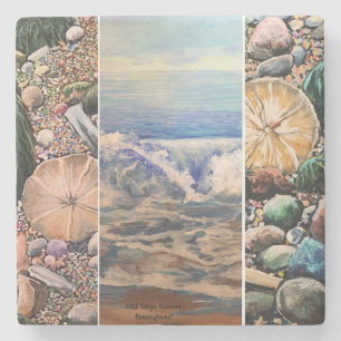 DESSOUS-DE-VERRE EN PIERRE PEINTURES MODERNES EN SAISON