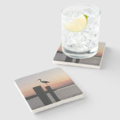 Dessous-de-verre En Pierre Pélican de lever de soleil (Côté)