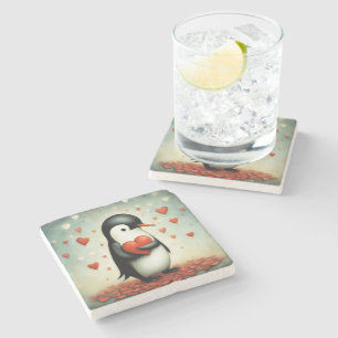 Dessous-de-verre En Pierre Penguin Love 1