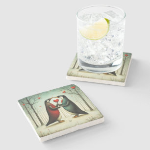 Dessous-de-verre En Pierre Penguin Love 2