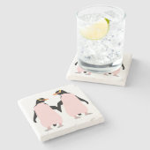 Dessous-de-verre En Pierre Penguins Gay pride lesbiennes tenant les mains (Côté)