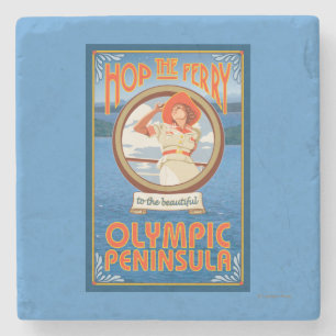 Dessous-de-verre En Pierre Péninsule olympique, WashingtonHop le ferry