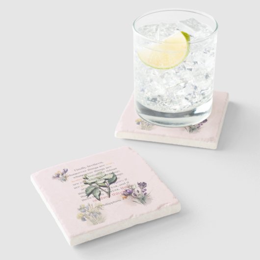 Dessous-de-verre En Pierre Pensez à ces choses Écriture (Côté)