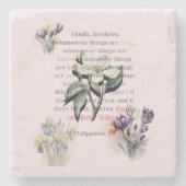 Dessous-de-verre En Pierre Pensez à ces choses Écriture (Devant)