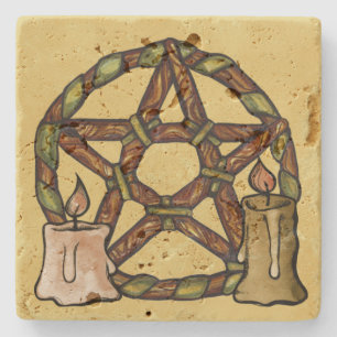 Dessous-de-verre En Pierre Pentacle Green Witch Béni Soit L'Artisanat De La C