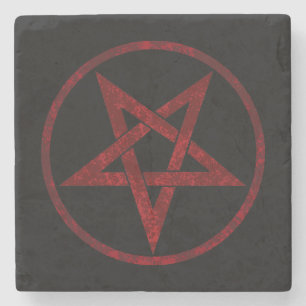 Dessous-de-verre En Pierre Pentagram Red Devil