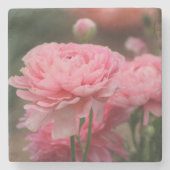 Dessous-de-verre En Pierre Peony Rose Ranunculus Closeup (Devant)