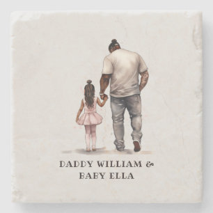 Dessous-de-verre En Pierre Père et fille noirs personnalisées (3)