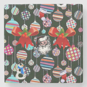 Dessous-de-verre En Pierre Père Noël Marble Pierre Dessous de verre Noël