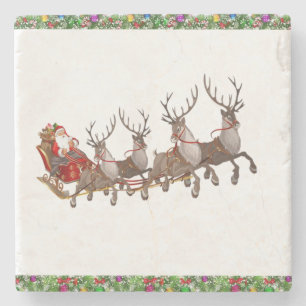 Dessous-de-verre En Pierre Père Noël Marble Pierre Dessous de verre Noël