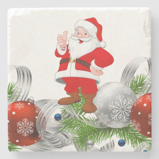 Dessous-de-verre En Pierre Père Noël Marble Pierre Dessous de verre Noël (Devant)