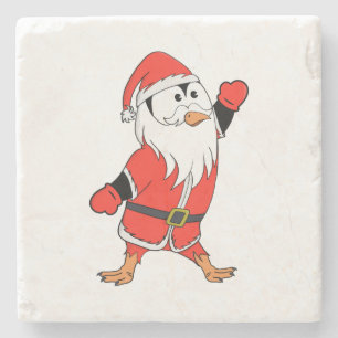 Dessous-de-verre En Pierre Père Noël Penguin Prêt pour Noël