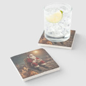 Dessous-de-verre En Pierre Père Noël sur le toit (Côté)