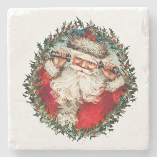 Dessous-de-verre En Pierre Père Noël vintage
