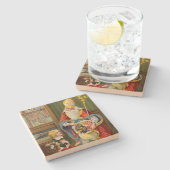 Dessous-de-verre En Pierre Père Vintage Noël (Côté)