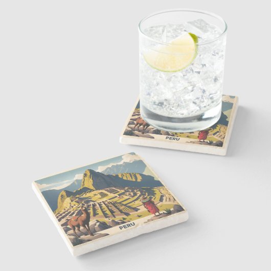 Dessous-de-verre En Pierre Pérou Machu Picchu (Côté)