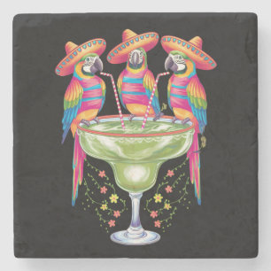 Dessous-de-verre En Pierre Perroquet Cinco De Mayo Drôle Boire Fiesta Mexicai
