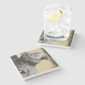 Dessous-de-verre En Pierre Perroquet de gris africain du Congo avec les (Côté)