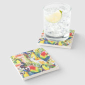 Dessous-de-verre En Pierre Perroquets et palmettes (Côté)