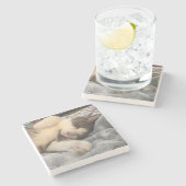 Dessous-de-verre En Pierre Personalized Cat Photo Pet Lover Gift (Côté)