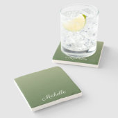 Dessous-de-verre En Pierre Personalized green (Côté)