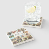 Dessous-de-verre En Pierre Personalized Happy Birthday Photo Collage (Côté)