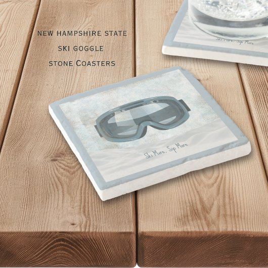 Dessous-de-verre En Pierre Personalized New Hampshire Ski Stone Coaster