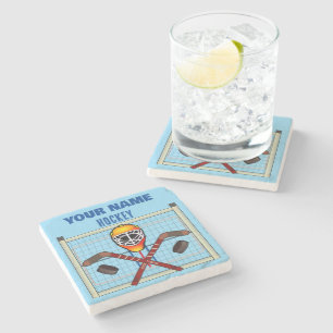 Dessous-de-verre En Pierre Personnalisé VOTRE NOM Hockey
