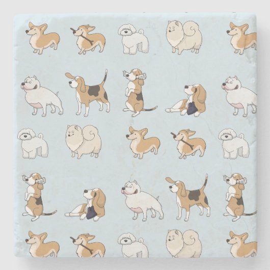 Dessous-de-verre En Pierre Personnaliser Chiens mignons (Devant)