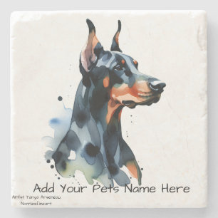 Dessous-de-verre En Pierre PERSONNALISER MÊME DOBERMAN PINCHER Dessous de ver