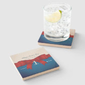 Dessous-de-verre En Pierre Personnaliser Papa Numéro Un Dans Mon Monde (Côté)