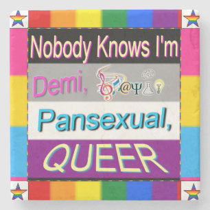 Dessous-de-verre En Pierre Personne ne sait que je suis Demi Sapio Pansexual