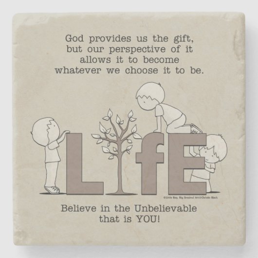 Dessous-de-verre En Pierre Perspective de la vie (Devant)