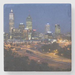 Dessous-de-verre En Pierre Perth, Australie. Vue sur le centre-ville de Perth