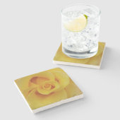 Dessous-de-verre En Pierre Pétales romantiques de rose jaune (Côté)