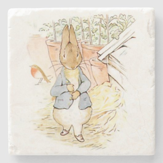Dessous-de-verre En Pierre Peter Rabbit dans le jardin (par Beatrix Potter) (Devant)