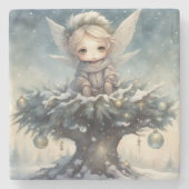 Dessous-de-verre En Pierre Petit Ange de Noël (Devant)