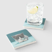 Dessous-de-verre En Pierre Petit chaton (Côté)