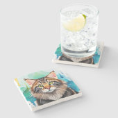 Dessous-de-verre En Pierre Petit chien fermer mini porte - bloc (Côté)