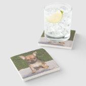 Dessous-de-verre En Pierre Petit Chihuahua Chien chiot mignon (Côté)