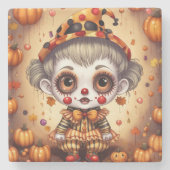 Dessous-de-verre En Pierre Petit clown d'Halloween 2 (Devant)