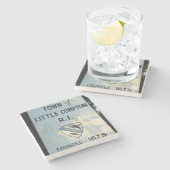 Dessous-de-verre En Pierre Petit Compton, signe de RI - fondé 1675 (Côté)