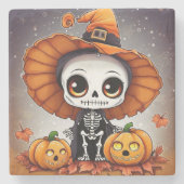 Dessous-de-verre En Pierre Petit squelette d'Halloween 2 (Devant)