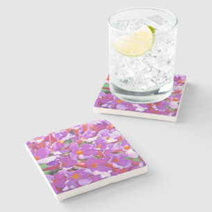 Dessous-de-verre En Pierre Petites fleurs mignonnes violettes