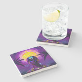 Dessous-de-verre En Pierre Pharaon Synthwave (Côté)