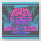 Dessous-de-verre En Pierre Pharaon Synthwave (Devant)