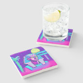 Dessous-de-verre En Pierre Pharaon Synthwave (Côté)